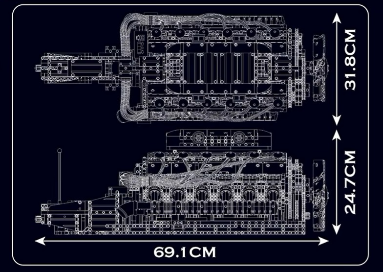 Electric V12 Engine Model Kit