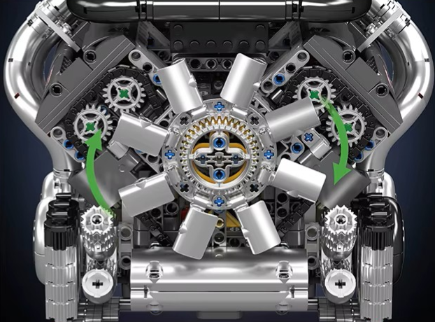 Electric Quad Turbo W16 Engine Model Kit