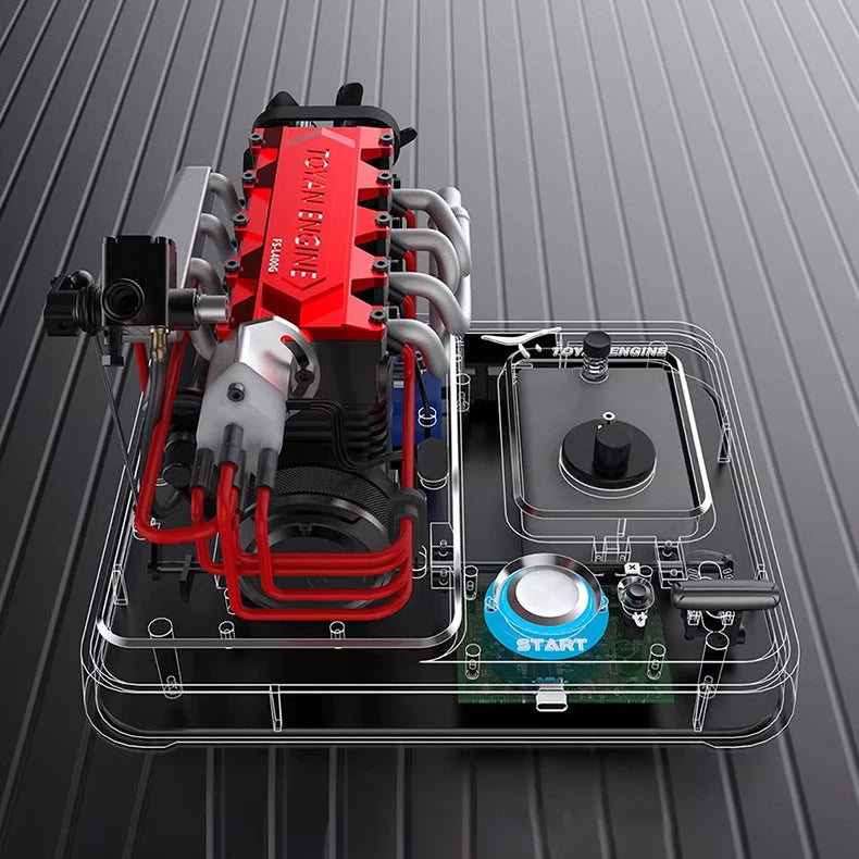Toyan 4 Cylinder Engine Model With Metal Base