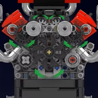 Electric Twin Turbo V8 Engine Model Kit