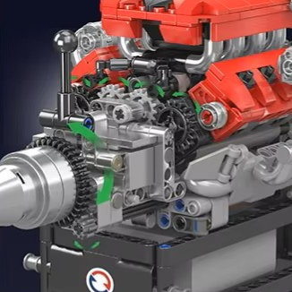 Electric Twin Turbo V8 Engine Model Kit