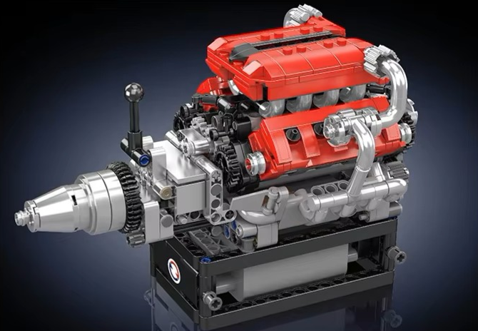 Electric Twin Turbo V8 Engine Model Kit