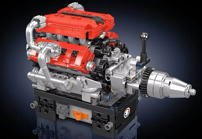 Electric Twin Turbo V8 Engine Model Kit